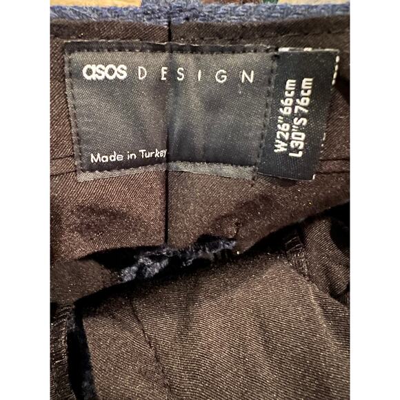 ASOS Blue herringbone Tailored Work Pants 26 - Picture 6 of 8